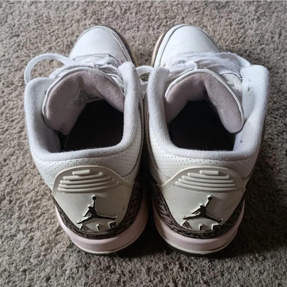 Air Jordan 3 Retro Neapolitan White Dark Mocha CK9246 102 Women's 8.5 PRE-OWNED